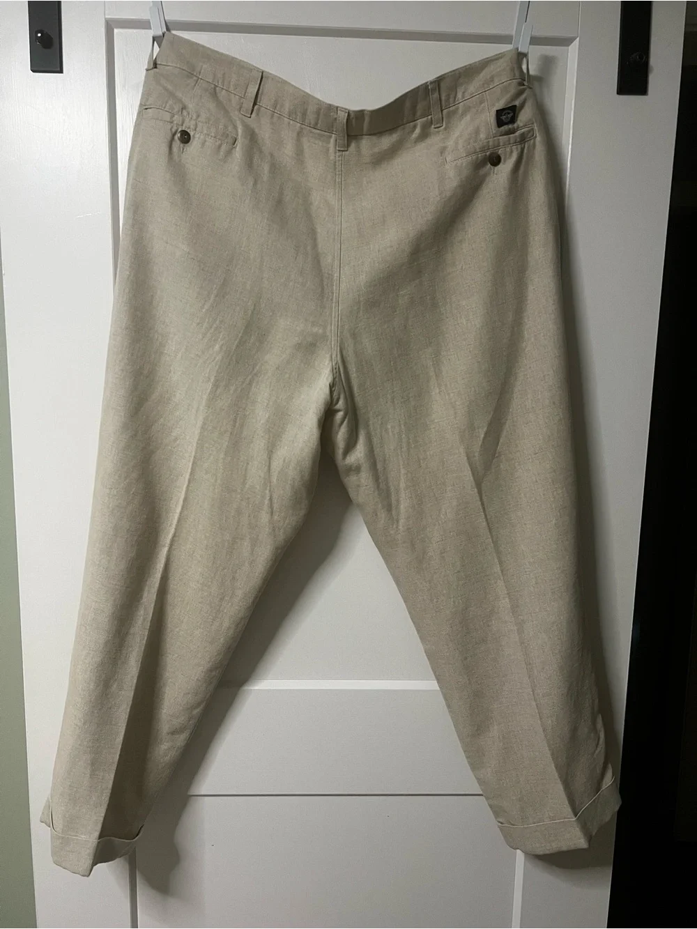 Vintage Dockers Men's Beige Linen Blend Pleated Pants 42x30